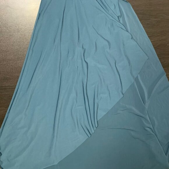 Weissman Blue Cowl Neck Matte Jersey Dress Dance Costume SA (Adult Small) - Picture 2 of 5